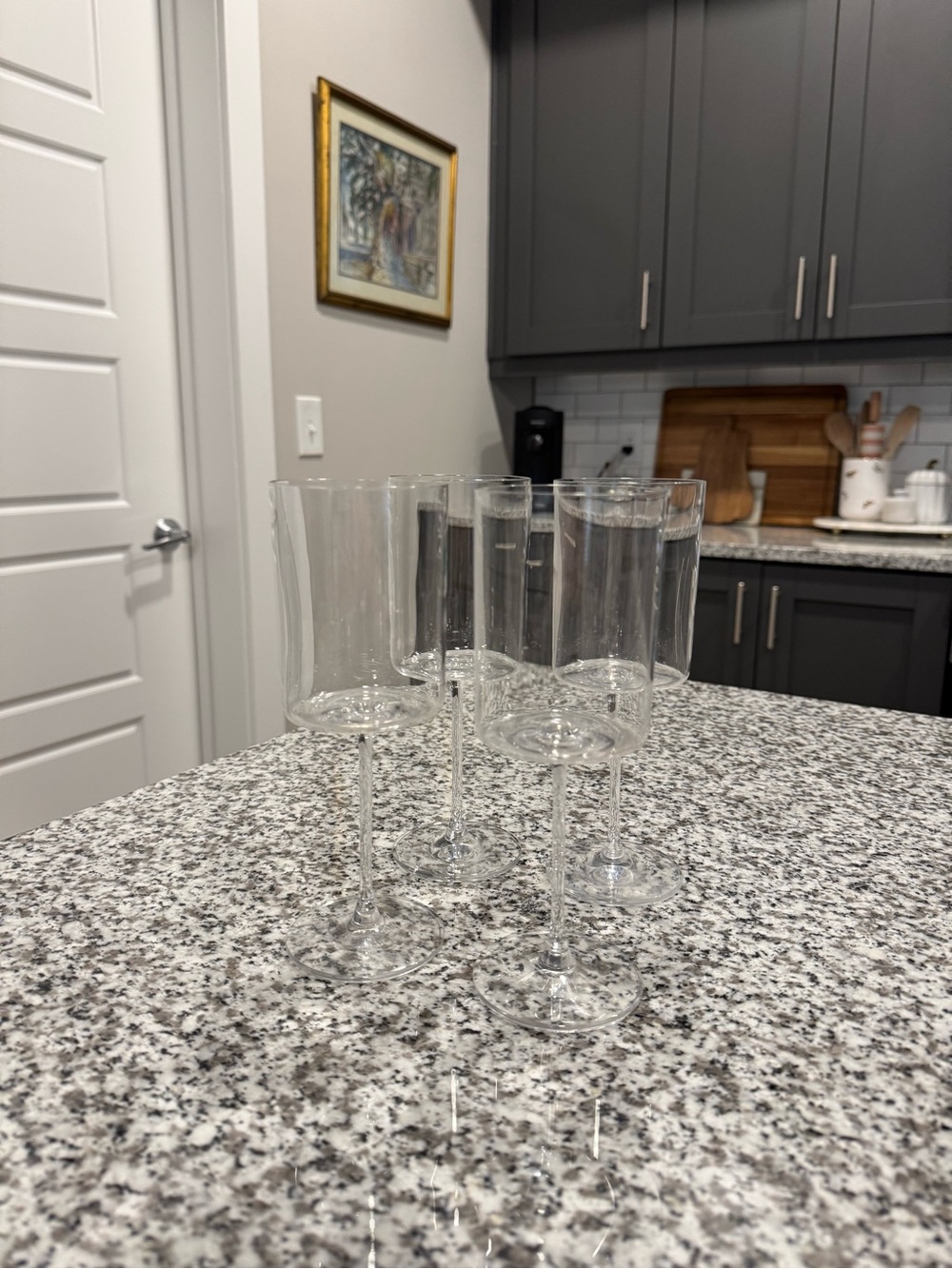 Clear Stemmed Wine Glasses - Set of 4